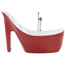 Badewanne freistehend rot-weiss High Heel 180 x 80 cm COCO