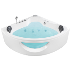 Whirlpool Badewanne weiss Eckmodell mit LED 146 x 146 cm TOCOA II