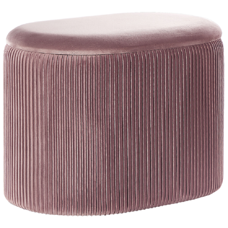 Pouf Samtstoff mit Stauraum rosa 55 x 35 cm RICHLAND