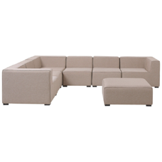 Lounge Set Polsterbezug beige 7-Sitzer rechtsseitig AREZZO