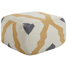 Pouf Wolle beige / gelb / grau 56 x 56 cm ZEUGMA