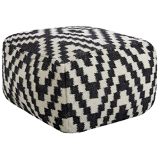 Pouf schwarz / weiss 56 x 56 cm KNIDOS