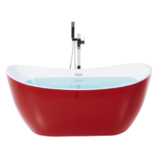 Badewanne freistehend rot oval 150 x 75 cm ANTIGUA