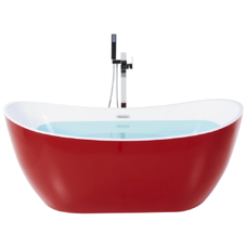 Badewanne freistehend rot oval 170 x 77 cm ANTIGUA