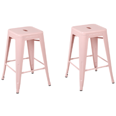 Hocker rosa Höhe 60 cm 2er Set CABRILLO