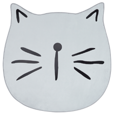 Kinderteppich grau ? 100 cm Katzenmotiv Kurzflor KITTY