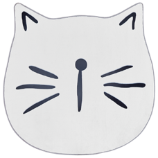 Kinderteppich weiss ? 100 cm Katzenmotiv Kurzflor KITTY