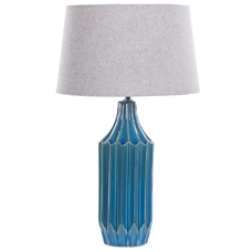 Tischlampe blau 56 cm Trommelform ABAVA