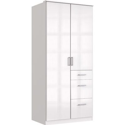 Kleiderschrank CLACK Hochglanz Weiss-Weiss