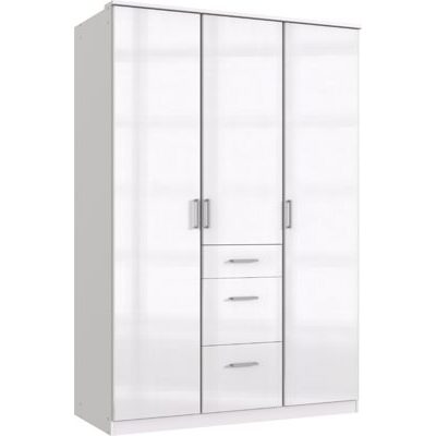 Kleiderschrank CLACK Hochglanz Weiss-Weiss