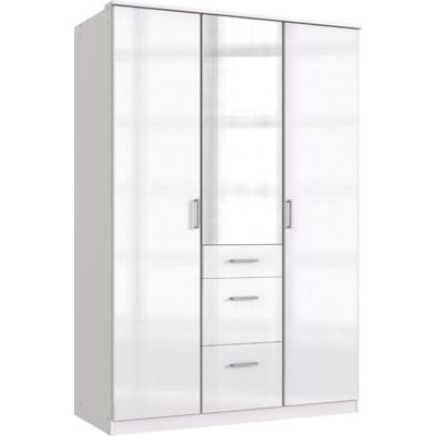 Kleiderschrank CLACK Hochglanz Weiss-Weiss