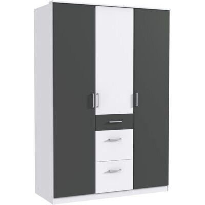 Kleiderschrank CLICK Weiss-Graphit