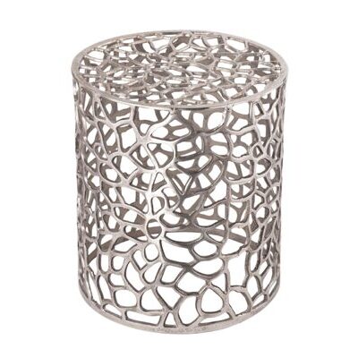 Beistelltisch Agadir rund silber 40 x 45 cm Korallendesign