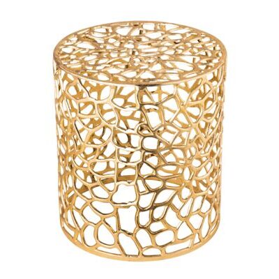 Beistelltisch Agadir rund gold 40 x 45 cm Korallendesign