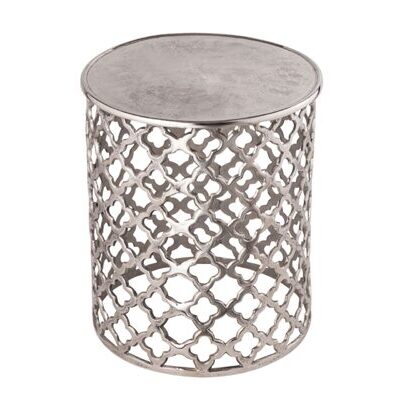 Beistelltisch Kairo rund silber 40 x 45 cm Orientalisch