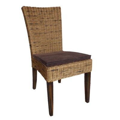 Esszimmerstuhl Cardine Rattan cabana braun mit Sitzkissen