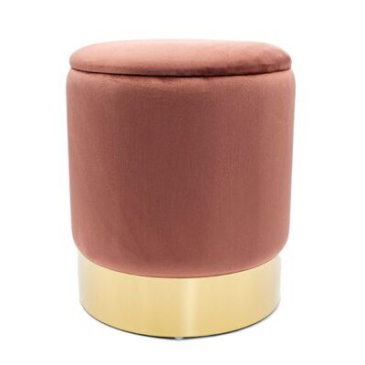 Samthocker Velour Hocker mit Stauraum 31 x 38 cm rose