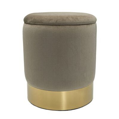 Samthocker Velour Hocker mit Stauraum 31 x 38 cm taupe