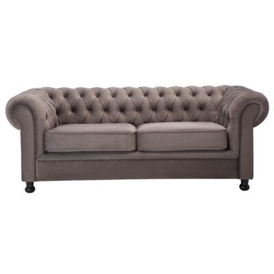 3-Sitzer CHESTERFIELD Velvet grey