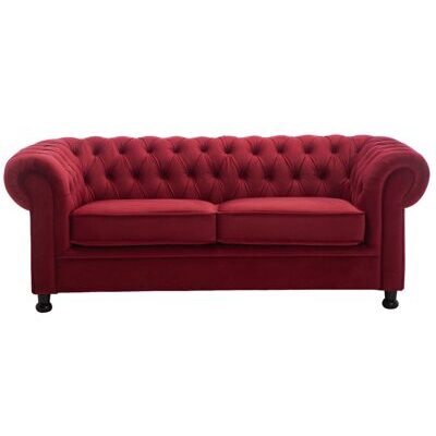 3-Sitzer CHESTERFIELD Velvet red