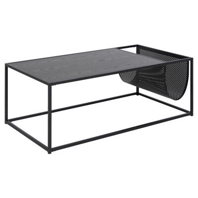 Couchtisch SEAFORD Esche schwarz-Metall schwarz