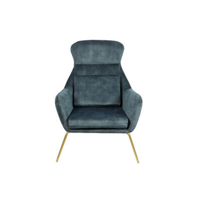 Sessel MEDAN blau-messingfarben