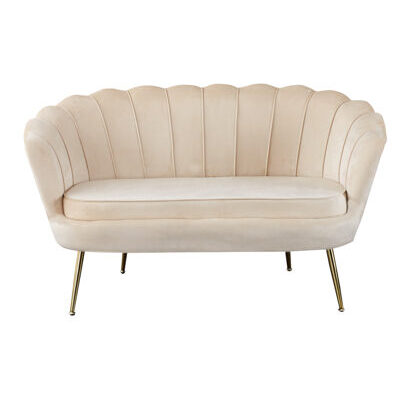 Muschelsofa 2-Sitzer BANDUNG Beige-goldfarben