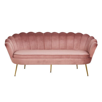 Muschelsofa 3-Sitzer BANDUNG Rose-goldfarben