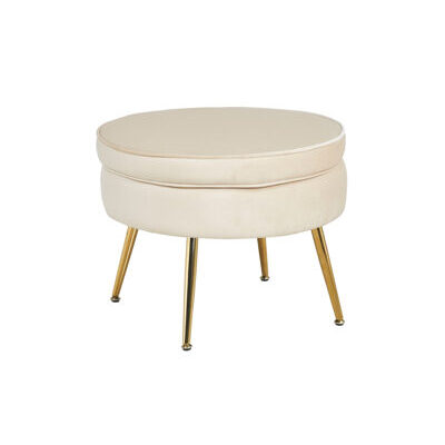 Sitzpouf BANDUNG Beige-goldfarben