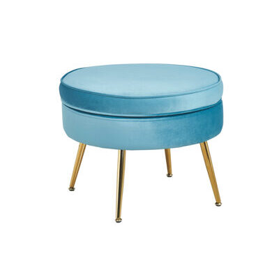 Sitzpouf BANDUNG blau-goldfarben