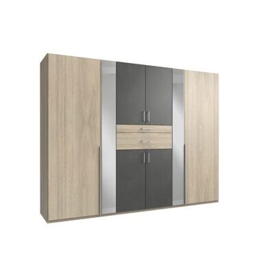 Kleiderschrank XANTEN Hickory Eiche-Raw Steel