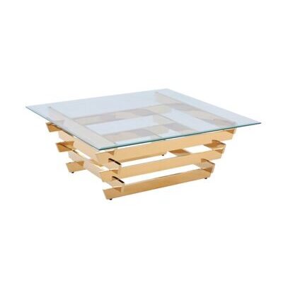 Couchtisch C84G-80 transparent-vergoldet