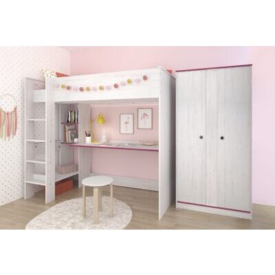 Kinderzimmer SMOOZY 4 weiss-pink