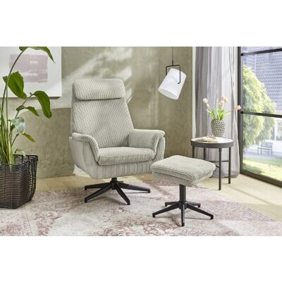 Relaxsessel mit Hocker HAMAR beige