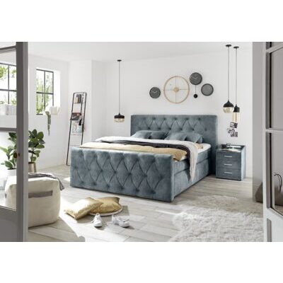 Boxspringbett HAMMONTON 8 smoke blue