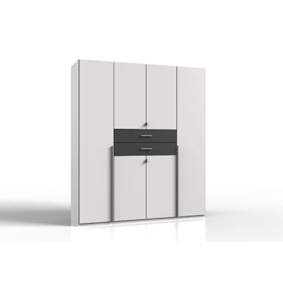 Kleiderschrank DENVER Weiss-Graphit