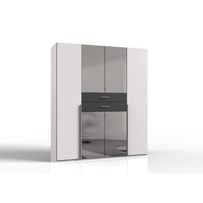 Kleiderschrank DENVER Weiss-Graphit