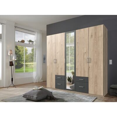 Kleiderschrank FREIBURG Hickory Eiche-Graphit