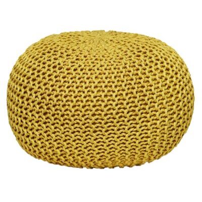 Pouf Premium Strickhocker 55 cm freesia gelb