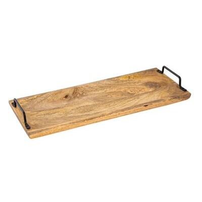 Serviertablett Holztablett Tablett Holz 50x20cm Servierbrett Deko Tablett Mangoholz massiv