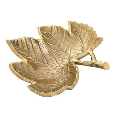 Dekoschale Schale Aluminium Leaf gold o. silber Blattschale