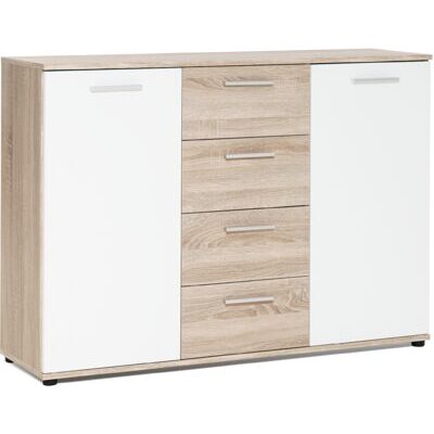 Sideboard JACKY 2 Weiss-Eiche Sonoma