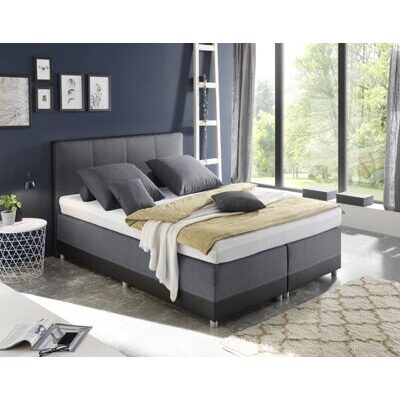 Boxspringbett LUANDA 1 LL 1114 schwarz-Como 11 anthrazit