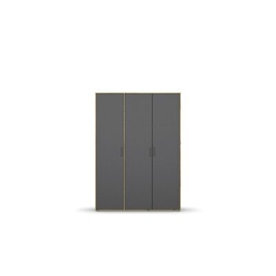 Kleiderschrank VOYAGER Eiche Artisan - Grau-Metallic