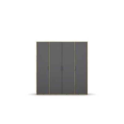 Kleiderschrank VOYAGER Eiche Artisan - Grau-Metallic