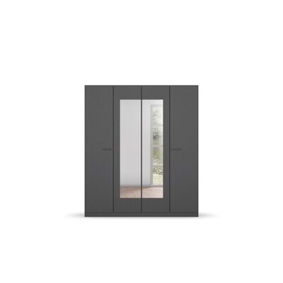 Kleiderschrank FLORENZ grau metallic