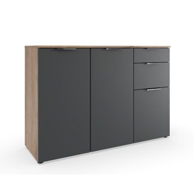 Sideboard BUENOS AIRES Graphit-Plankeneiche