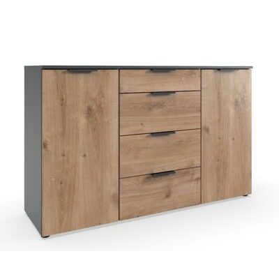 Sideboard SALTA Plankeneiche-Graphit