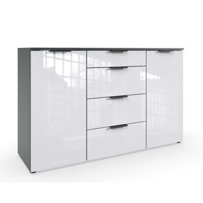 Sideboard TANDIL Lack Weiss-Graphit