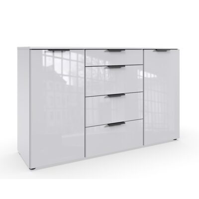 Sideboard POSADAS Glas Weiss-Weiss